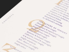Insight Alchemy riso zine design by Hannah Pohlmann, combining traditional 19th-century medical encyclopedia aesthetics with modern design elements. Brand Design