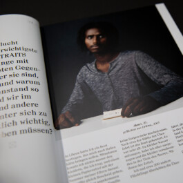 Editorial design for Voltaire Magazin by Hannah Pohlmann, featuring highlighter marks and grid-based layouts that emphasize human rights themes. Brand Design
