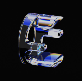 3D text with glass surface by Hannah Pohlmann Brand Design